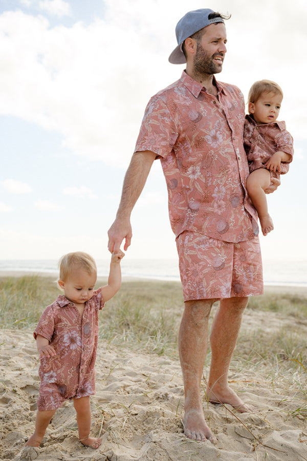 Kids Onesie - Byron Banksia Rust