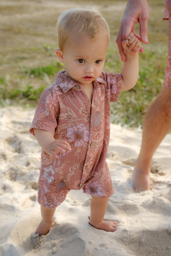 Kids Onesie - Byron Banksia Rust