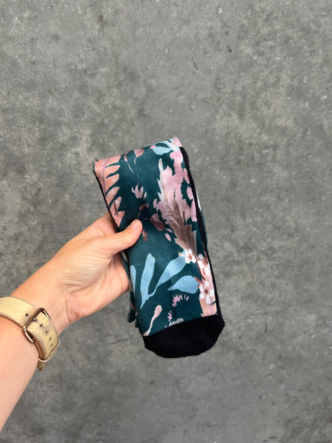 Sample Sale - Teal Blooms Socks